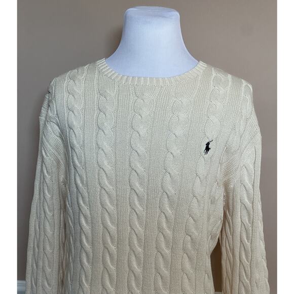 Polo Ralph Lauren Men's Knit Cotton Sweater Cream 2XL/2TG NWT $138 - Picture 3 of 7